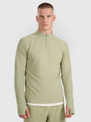 4F Bluza do biegania regular szybkoschnąca męska - oliwkowa/khaki L