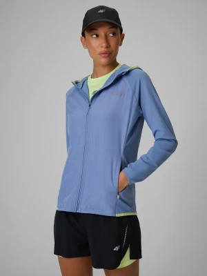 4F Bluza do biegania regular z kapturem damska - niebieska XS