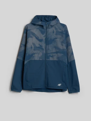 4F Bluza do biegania regular z kapturem męska - denim M Granatowy