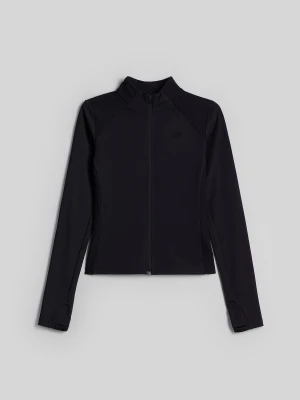 4F Bluza do jogi slim szybkoschnąca damska - czarna L
