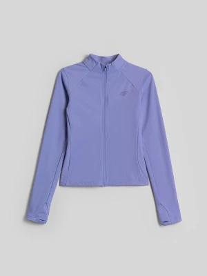 4F Bluza do jogi slim szybkoschnąca damska - niebieska XL