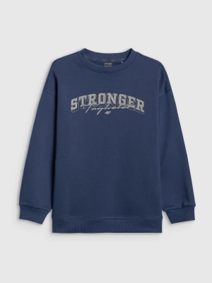 4F Bluza dresowa loose bez kaptura chłopięca - granatowa 158/164 (12-14 lat)