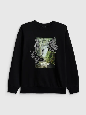 4F Bluza dresowa loose bez kaptura damska - czarna S