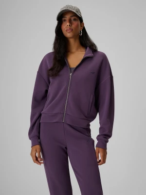 4F Bluza dresowa loose bez kaptura damska - fioletowa L