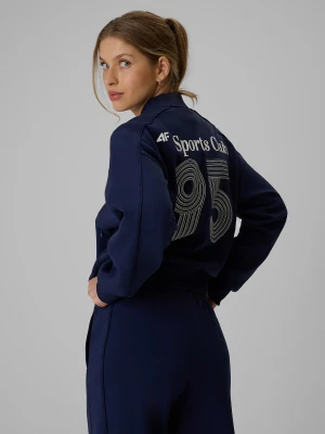 4F Bluza dresowa loose bez kaptura damska - granatowa L