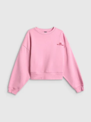 4F Bluza dresowa loose bez kaptura damska - różowa L