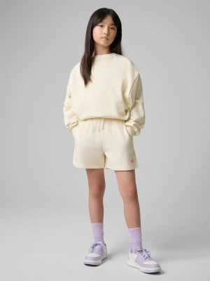 4F Bluza dresowa loose bez kaptura dziewczęca - biała 140 (9-10 lat)