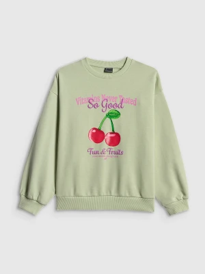 4F Bluza dresowa loose bez kaptura dziewczęca - miętowa 134/140 (8-10 lat)