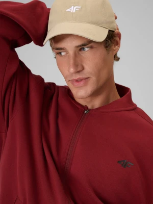 4F Bluza dresowa loose bez kaptura męska - burgundowa S Burgundowy