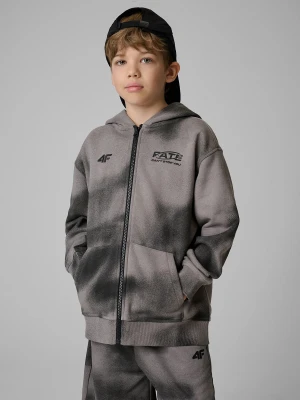 4F Bluza dresowa loose z kapturem chłopięca - czarna 122/128 (6-8 lat)