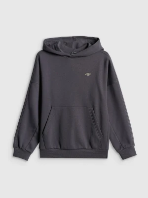4F Bluza dresowa loose z kapturem chłopięca - szara 134/140 (8-10 lat)