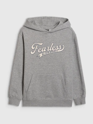 4F Bluza dresowa loose z kapturem chłopięca - szara 134/140 (8-10 lat)