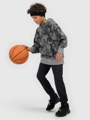 4F Bluza dresowa loose z kapturem chłopięca - szara 134/140 (8-10 lat)