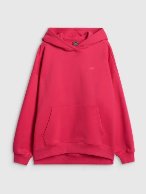 4F Bluza dresowa loose z kapturem damska - czerwona M