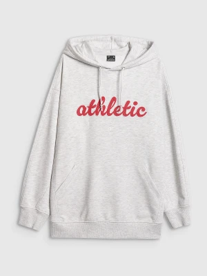 4F Bluza dresowa loose z kapturem damska - szara XL