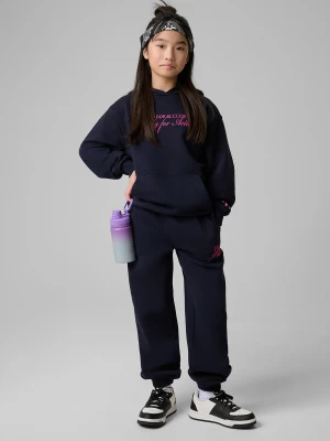 4F Bluza dresowa loose z kapturem dziewczęca - granatowa 158/164 (12-14 lat)