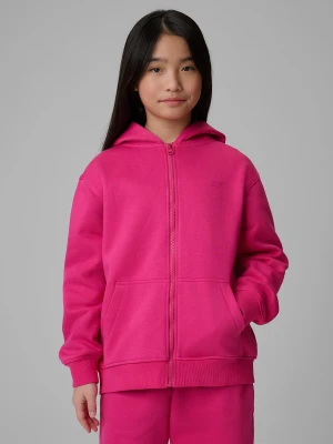 4F Bluza dresowa loose z kapturem dziewczęca - różowa 158/164 (12-14 lat)