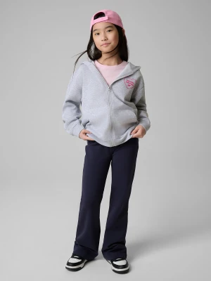 4F Bluza dresowa loose z kapturem dziewczęca - szara 134/140 (8-10 lat)