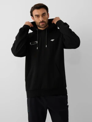 4F Bluza dresowa loose z kapturem męska - czarna XL