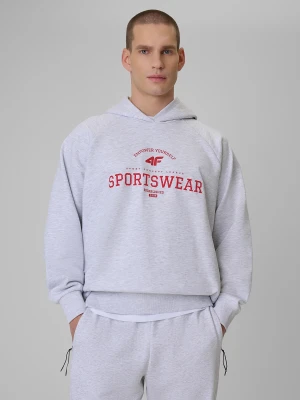 4F Bluza dresowa loose z kapturem męska - szara L