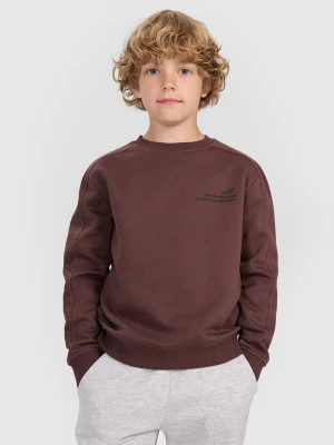 4F Bluza dresowa nierozpinana bez kaptura chłopięca - brązowa 158 (12-13 lat)