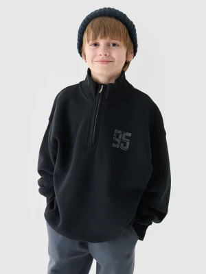 4F Bluza dresowa nierozpinana bez kaptura chłopięca - czarna 122 (6-7 lat)