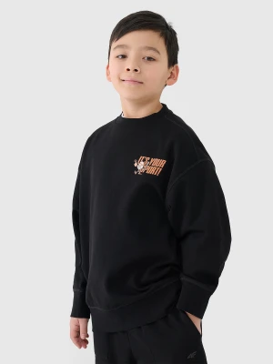4F Bluza dresowa nierozpinana bez kaptura chłopięca - czarna 164 (13-14 lat)