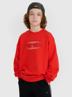 4F Bluza dresowa nierozpinana bez kaptura chłopięca - czerwona 134 (8-9 lat)