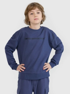 4F Bluza dresowa nierozpinana bez kaptura chłopięca - granatowa 122 (6-7 lat)