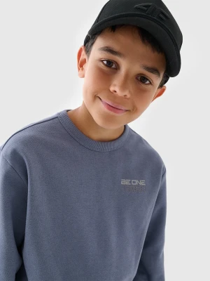 4F Bluza dresowa nierozpinana bez kaptura chłopięca - granatowa 128 (7-8 lat)