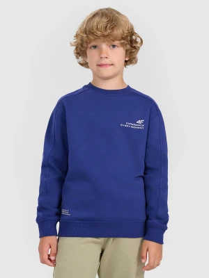 4F Bluza dresowa nierozpinana bez kaptura chłopięca - granatowa 140 (9-10 lat)