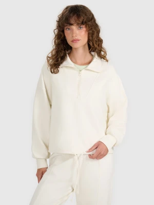 4F Bluza dresowa nierozpinana bez kaptura damska - beżowa XL