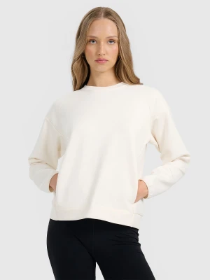 4F Bluza dresowa nierozpinana bez kaptura damska - beżowa S