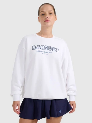 4F Bluza dresowa nierozpinana bez kaptura damska - biała XS