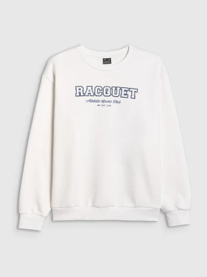 4F Bluza dresowa nierozpinana bez kaptura damska - biała XS