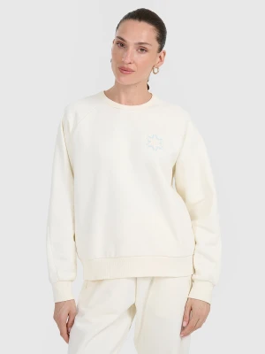 4F Bluza dresowa nierozpinana bez kaptura damska - biała M