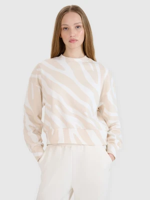 4F Bluza dresowa nierozpinana bez kaptura damska - biała XL