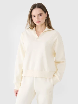 4F Bluza dresowa nierozpinana bez kaptura damska - biała XL