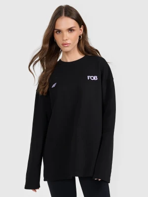 4F Bluza dresowa nierozpinana bez kaptura damska - czarna XL