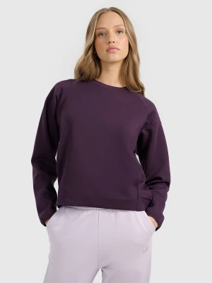 4F Bluza dresowa nierozpinana bez kaptura damska - fioletowa XL