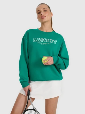 4F Bluza dresowa nierozpinana bez kaptura damska - zielona M