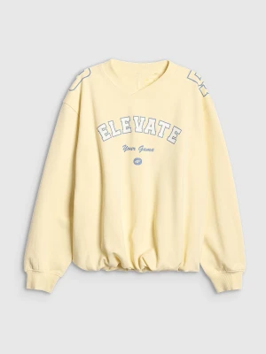 4F Bluza dresowa nierozpinana bez kaptura damska - żółta S