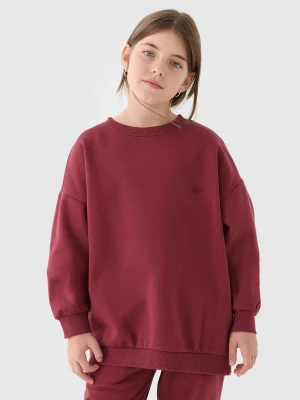 4F Bluza dresowa nierozpinana bez kaptura dziecięca - czerwona 122 (6-7 lat)