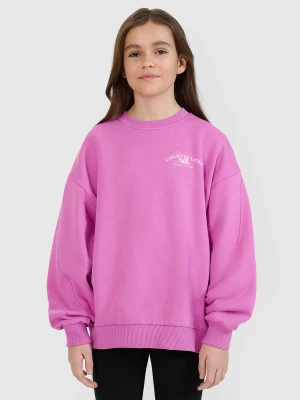 4F Bluza dresowa nierozpinana bez kaptura dziewczęca - różowa 164 (13-14 lat)