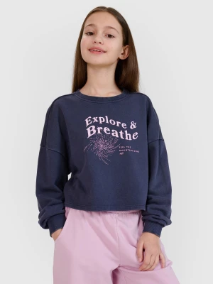 4F Bluza dresowa nierozpinana bez kaptura dziewczęca - szara 158 (12-13 lat)