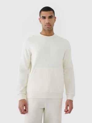 4F Bluza dresowa nierozpinana bez kaptura męska - beżowa 3XL