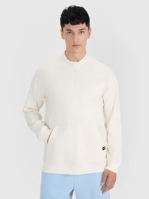 4F Bluza dresowa nierozpinana bez kaptura męska - biała XL