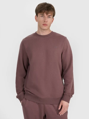 4F Bluza dresowa nierozpinana bez kaptura męska - brązowa XXL