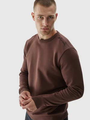 4F Bluza dresowa nierozpinana bez kaptura męska - brązowa XL
