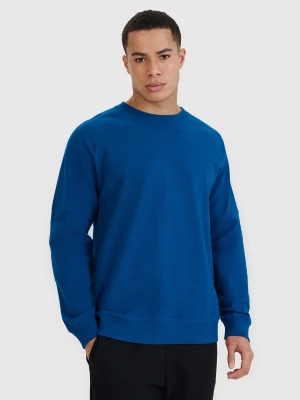 4F Bluza dresowa nierozpinana bez kaptura męska - niebieska XL